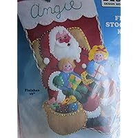 Children Sitting on Santa's Lap Felt Applique Stocking Kit