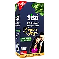 5 Minute Magic Permanent Hair Color Shampoo, 200g - Natural Black, 100% Grey Coverage with Herbal Extracts, 0% Ammonia & Silicone