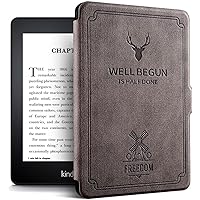 Water-Safe Case for Kindle Paperwhite 4 PU Leather Retro Cover with Auto Wake/Sleep, Fits Kindle Paperwhite 4 10th Gen 2018 Release, Brown