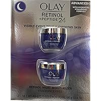 Olay Retinol + Peptide 24 Fragrance Free Night Moisturizer, 1.7 OZ (2 Packs)