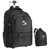Golkcrux Rolling Backpack, Backpack with Wheels, Water-Resistant Rolling Backpack for Men Women Adults to Business and College, Travel Backpack up to 17 inch Laptops (Black SIZE:13 x 9 x 19 inches)