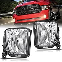 Nilight Fog Lights Assembly Compatible with 2013 2014 2015 2016 2017 2018 Dodge Ram 1500 2019-2021 RAM 1500 Classic (Not Fit for Rebel Model) Fog Light Replacement Clear Lens, 2 Years Warranty