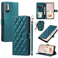 Cell Phone Case Wallet Compatible with Xiaomi Redmi Note 10 5G/POCO M3 Pro/Redmi Note 10T 5G Wallet case with Credit Card Holder,Leather Magnetic Wrist Shoulder Strap, Flip Folio Book Phone case Shock