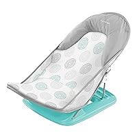 Summer Infant Deluxe Baby Bath Seat, Adjustable Support for Sink or Bathtub, Includes 3 Reclining Positions - Dashed Dots