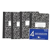 Roaring Spring Composition Notebooks, 4-Pack, College Ruled, 80 Sheets, 15# White Paper, 9.75