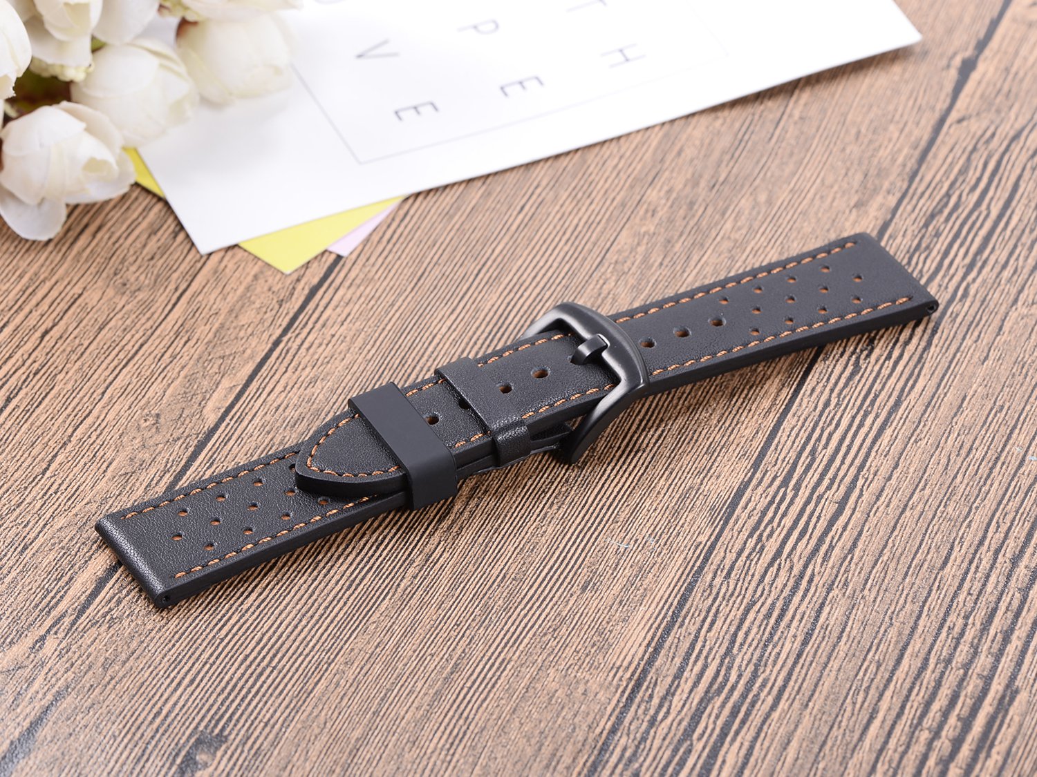 Adebena 6Pieces Rubber Watch Band Strap Loops 14mm/16mm/18mm/20mm/22mm/24mm/26mm Black Clear Replacement Resin Holder Retainer with Spring Bar Tools