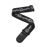 D'Addario Accessories Guitar Strap - Guitar Accessories - Electric Guitar Strap, Acoustic Guitar Strap, Acoustic Electric Guitar Strap & Bass Guitar Strap - Woven - Barbed Wire, STANDARD (50F04)