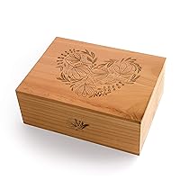 Woodblock Heart Wood Keepsake Box [Personalized Custom Gifts, Anniversary, Wedding, Baby, Memory]