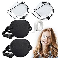 Eye Patch and Eye Shield Bundle with Tape - Adjustable Amblyopia Lazy Eye Patches for Eye Protection