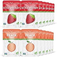 Nature's Turn Freeze-Dried Fruit Snacks, Strawberry and Peach Crisps, Pack of 24 (0.53 oz Each)