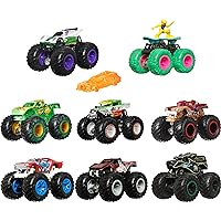 Hot Wheels Monster Trucks, 1 Toy Truck in 1:64 Scale & 1 Crushable Car (Styles May Vary)