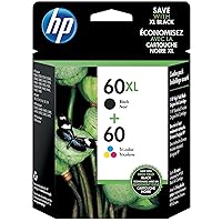 HP 60 / 60XL (N9H59FN) Ink Cartridges (Tri-Color/Black) 2-Pack in Retail Packaging