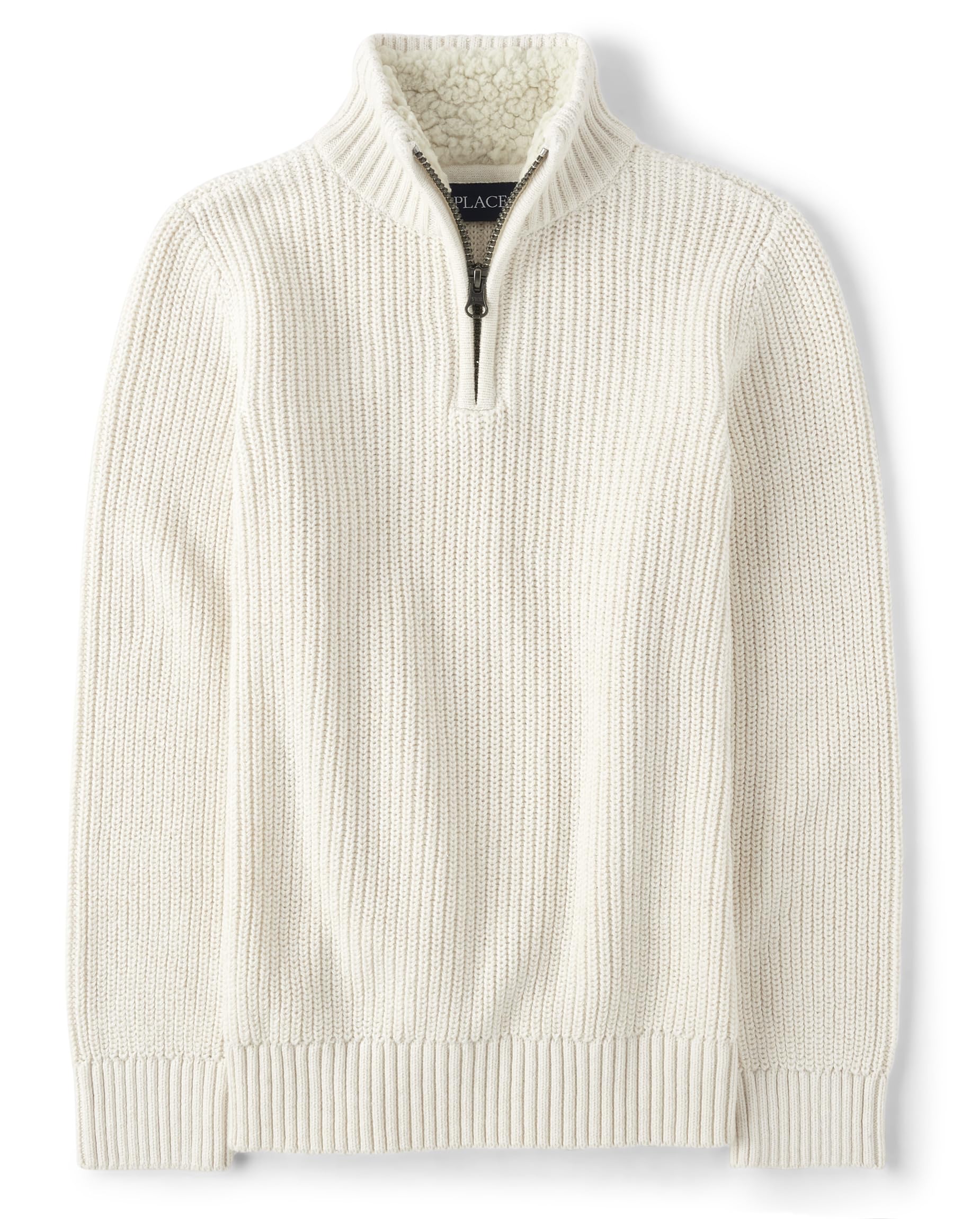 The Children's Place Boys' Long Sleeve Sweater, Cork Quarter Zip, Medium