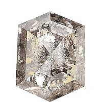1.79 CT Natural Loose Hexagon Shape Diamond Salt And Pepper Hexagon Diamond 8.25 MM Black Grey Color Hexagon Shape Rose Cut Diamond QL2546