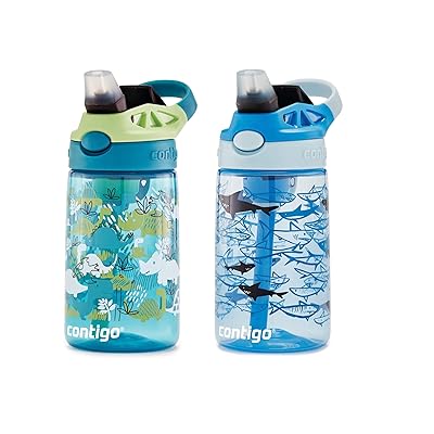 Contigo Aubrey Kids Cleanable Water Bottle with Silicone Straw and  Spill-Proof Lid, Dishwasher Safe, 14oz, Monsters