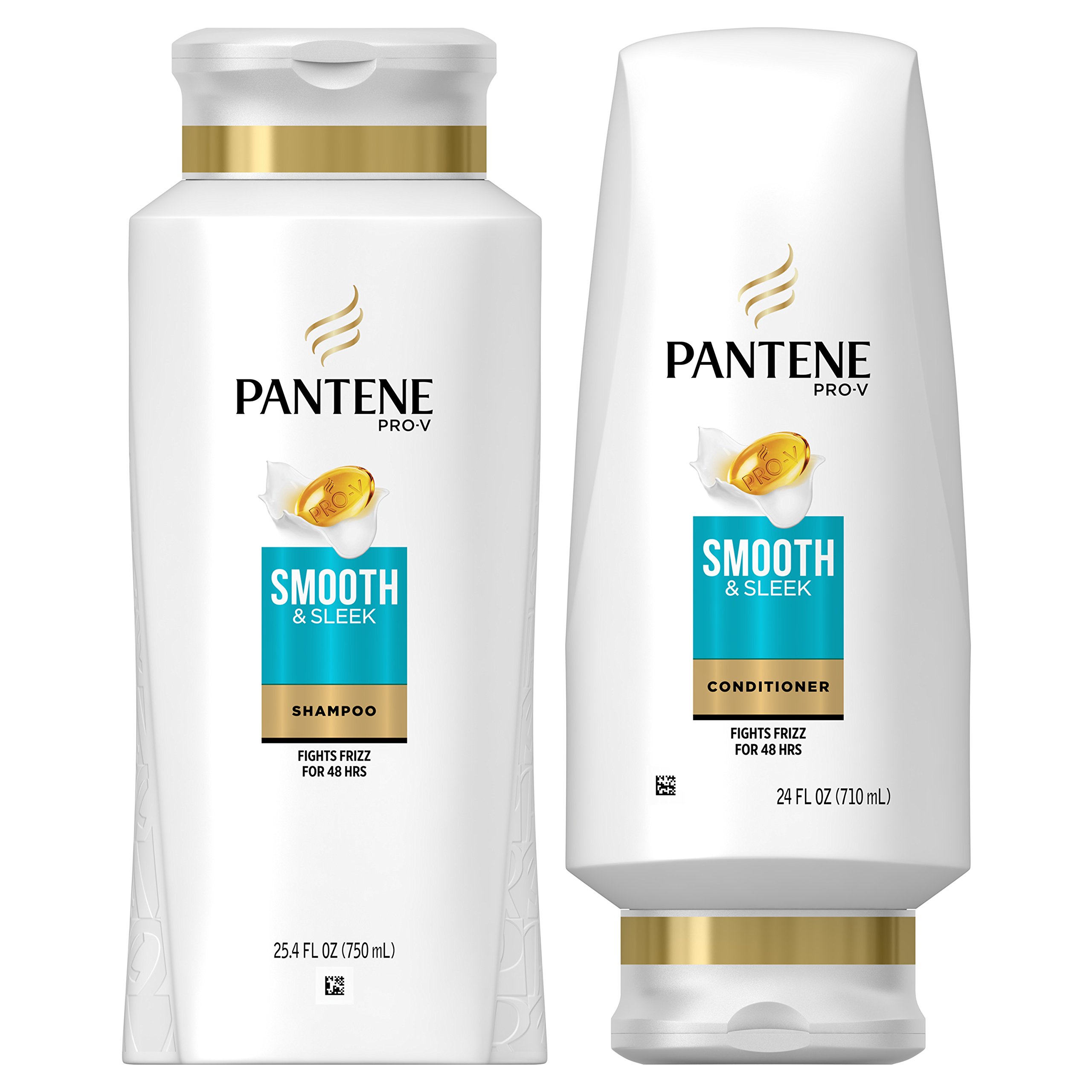 Pantene Argan Oil Shampoo 25.4 OZ and Conditioner 24 OZ for Dry Hair, Smooth and Sleek, Bundle Pack (Packaging May Vary)