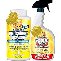 Pet Carpet Powder - Fresh Linen 20oz + Not Here Spray! 32oz Bundle