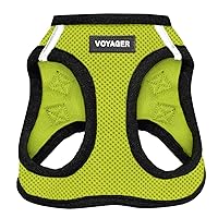 Voyager Step-in Air Dog Harness - All Weather Mesh Step in Vest Harness for Small and Medium Dogs and Cats by Best Pet Supplies - Harness (Lime Green/Black Trim), L (Chest: 18-20.5