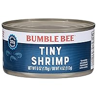 Bumble Bee Tiny Canned Shrimp, 6 oz Can - Wild Caught Shrimp - 22g Protein per Serving - Gluten Free - Great for Appetizers, Shrimp Salad & Other Seafood Recipes