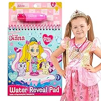 Horizon Group USA Love, Diana Water Reveal Pad, Love Diana Art Set, Less Mess Watercolor Kit, Includes 8 Page Activity Book, Refillable Water Pen, Water Reveal Activities & More, Great for Kids 3+