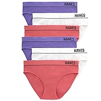 Hanes Womens Originals Seamless Stretch Rib Bikini Panties Pack, Assorted Colors, 6-Pack