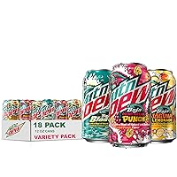 Soda, 3 Flavor Variety Pack (Baja Blast, Baja Laguna Lemonade, Baja Point Break Punch), 12 Fl Oz Cans (Pack of 18)