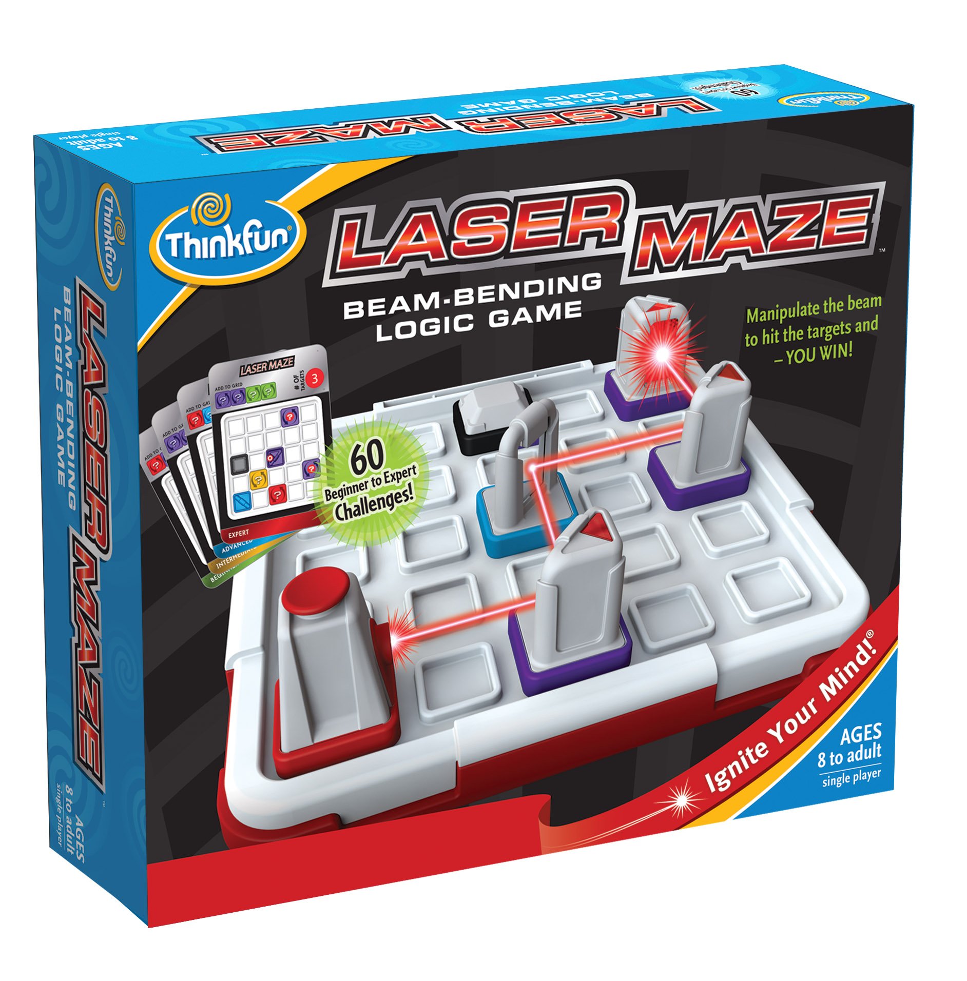 Think Fun Laser Maze (Class 1) Brain Game and STEM Toy for Boys and Girls Age 8 and Up – Award Winning and Mind Challenging Game for Kids (44001014)