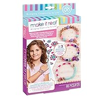 Make It Real: Bedazzled! Charm Bracelets Kit - Blooming Creativity - Create 3 Unique Bracelets, 104 Pieces, Includes Play Tray, All-in-One, DIY Jewelry Kit, Tweens & Girls, Arts & Crafts, Ages 8+