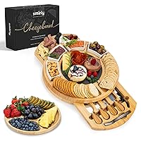 SMIRLY Charcuterie Boards Gift Set: Charcuterie Board Set, Bamboo Cheese Board Set - Unique for Mom - House Warming Gifts New Home, Wedding Gifts for Couple, Bridal Shower Gift