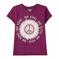 girls Happy Face Short Sleeve Graphic T Shirt