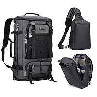 WITZMAN Travel Backpack for Men Large Carry on Backpack and Sling Bag for Men with USB Charging Port