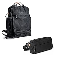Gootium Canvas Backpack x Crossbody Pack - Casual Vintage Style Cloth Daypack Combo