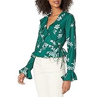 Finders Keepers Women's Cosmos Long Sleeve Ruffle Wrap Top