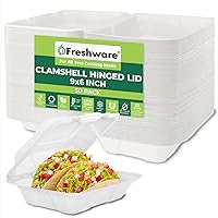 Freshware Compostable Clamshell Food Containers [9x6