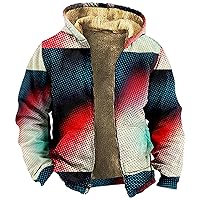 WinterJacket For Men Gradient Zip Up Hoodies Sports Track Jackets Sweatshirts for Gym Basic Fleece Hoodies Outwear
