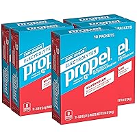 Propel Powder Packets Watermelon with Electrolytes Vitamins and No Sugar, 50 Count, 10 Count (Pack of 5)