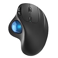 Nulea M501 Wireless Trackball Mouse, Rechargeable Ergonomic, Easy Thumb Control, Precise & Smooth Tracking, 3 Device Connection (Bluetooth or USB), Compatible for PC, Laptop, iPad, Mac, Windows