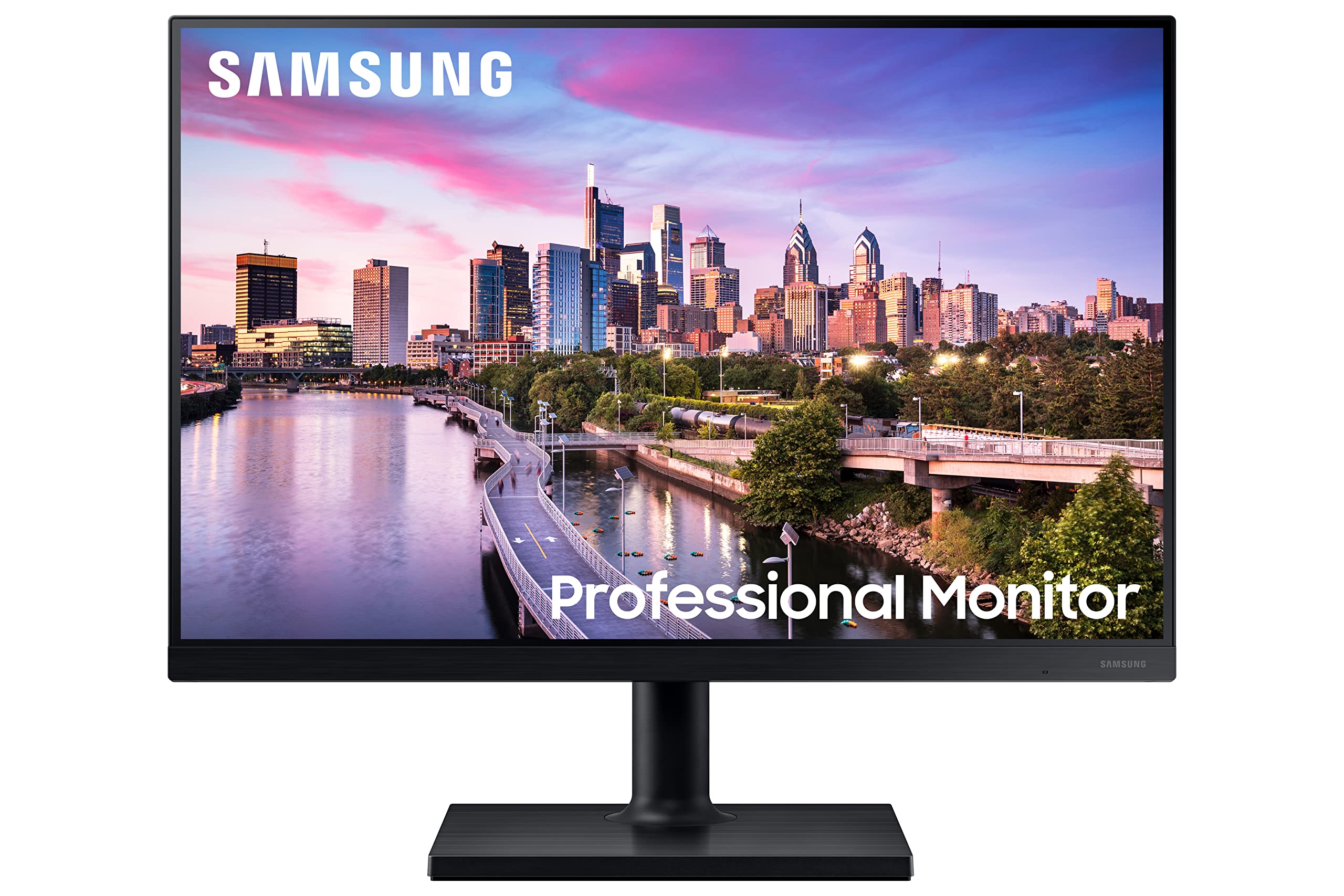 SAMSUNG FT45 Series 24-Inch WUXGA 1920 x 1200 Computer Monitor, 75Hz, IPS Panel, HDMI, DisplayPort, DVI, USB Hub, Built-in Speakers, Height Adjustable Stand, 3 Yr WRNTY (LF24T454GYNXZA),Black