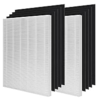 D360 True HEPA Replacement Filter D3, Compatible with Winix D360 Air Purifier, Part Number 1712-0101-02, 2 H13 True HEPA Filters & 8 Activated Carbon Filters