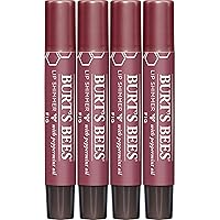 Burt's Bees Shimmer Lip Tint Set, Tinted Lip Balm Stick, Moisturizing for All Day Hydration with Natural Origin Glowy Pigmented Finish & Buildable Color, Fig (4-Pack)