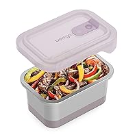 Bentgo® MicroSteel® Heat & Eat Container - Microwave-Safe, Sustainable & Reusable Stainless Steel Food Storage Container with Airtight Lid for Eco-Friendly Meal Prepping (Lunch Size - 3 Cups)