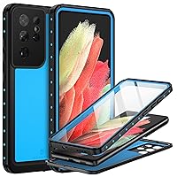 BEASTEK for Samsung Galaxy S21 Ultra Waterproof Case, NRE Series, Shockproof Underwater IP68 Case with Built-in Screen Protector Full Body Protective Cover, for Galaxy S21 Ultra 6.8 inch (Blue)