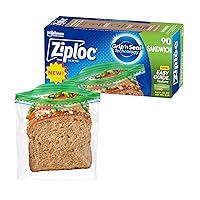 Ziploc Sandwich and Snack Bags, Storage Bags for On the Go Freshness, Grip 'n Seal Technology for Easier Grip, Open, and Close, 90 Count