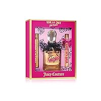 Juicy Couture, 3 Piece Fragrance Set Viva La Juicy Gold Eau De Parfum, Women's Perfume Set Includes EDP Spray Perfume & Two Mini Perfumes - Fruity & Sweet Travel Perfume for Women