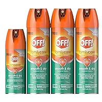 OFF! Family Care Insect & Mosquito Repellent, Smooth & Dry Bug Spray for The Beach, Backyard, Picnics and More, 20.5 oz. (Pack of 4) Including 2.5 oz. Travel Size)