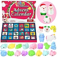 Qianyan Christmas Countdown Calendar 24 Mochi Squishies Different Surprise Every Day Non-Toxic Relief Stress Toys for Kids Adults