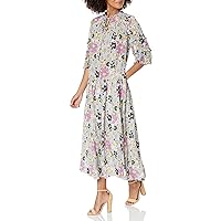Rebecca Taylor Women's Passion Flower Pleated Sleeve Dress