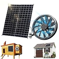 Solar Greenhouse Fan, Solar Fan, 20W Weatherproof Greenhouse Fan, Portable Solar Exhaust Fan With Dc Output for Small Chicken Coops, Sheds, Pet Houses, Window Exhaust