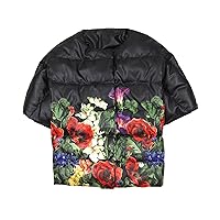 Girls' Quilted Down Vest in Floral Print, Sizes 6-12