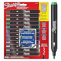 Sharpie Creative Marker Acrylic Paint Pens | Water-Based Paint Markers | No-Bleed Ink Writes on Most Surfaces | Bullet Tip | Assorted Colours | 12 Count